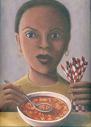 Girl with Alphabet Soup